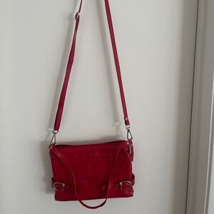 Italian red genuine leather purse